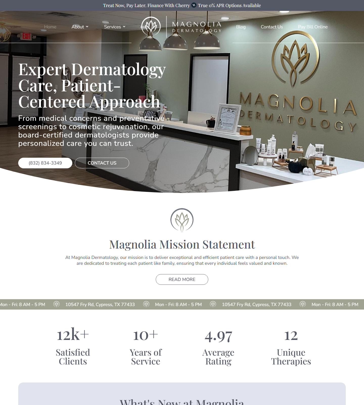 Magnolia Dermatology — Magnolia Dermatology website homepage (Cypress, TX plastic & cosmetic surgery)