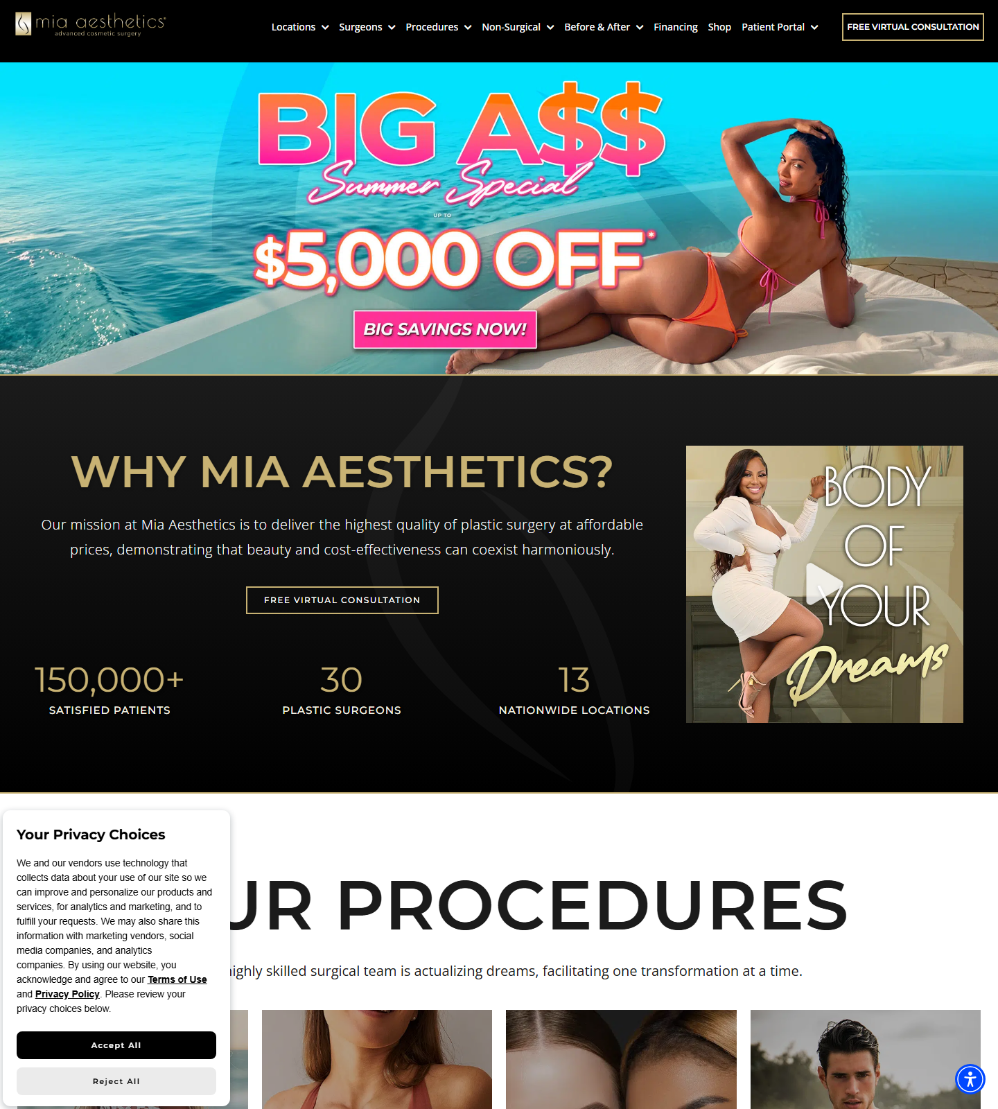 Mia Aesthetics Houston — Mia Aesthetics Houston website homepage (Houston, TX plastic & cosmetic surgery)
