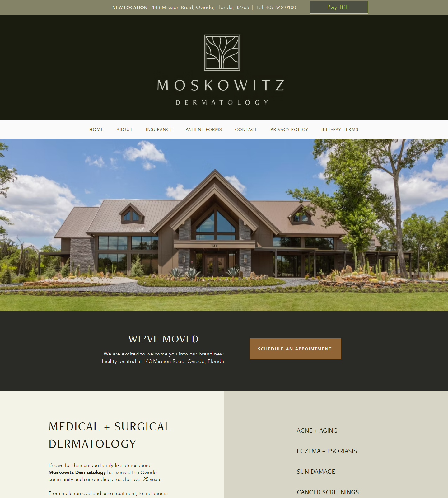 Moskowitz Dermatology - Dermatologist Oviedo — Moskowitz Dermatology - Dermatologist Oviedo website homepage (Oviedo, FL)