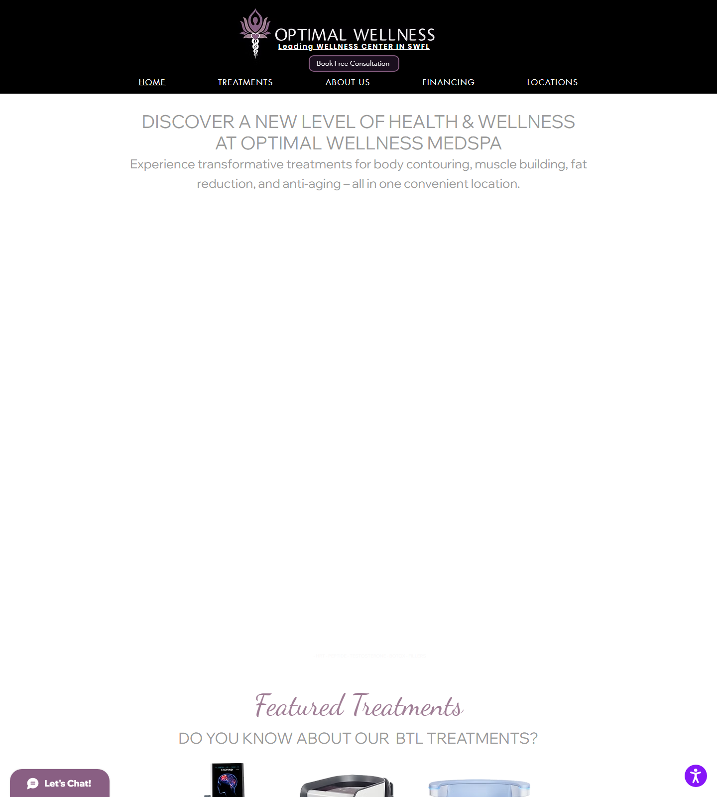 Optimal Wellness — Optimal Wellness website homepage (Cape Coral, FL plastic & cosmetic surgery)