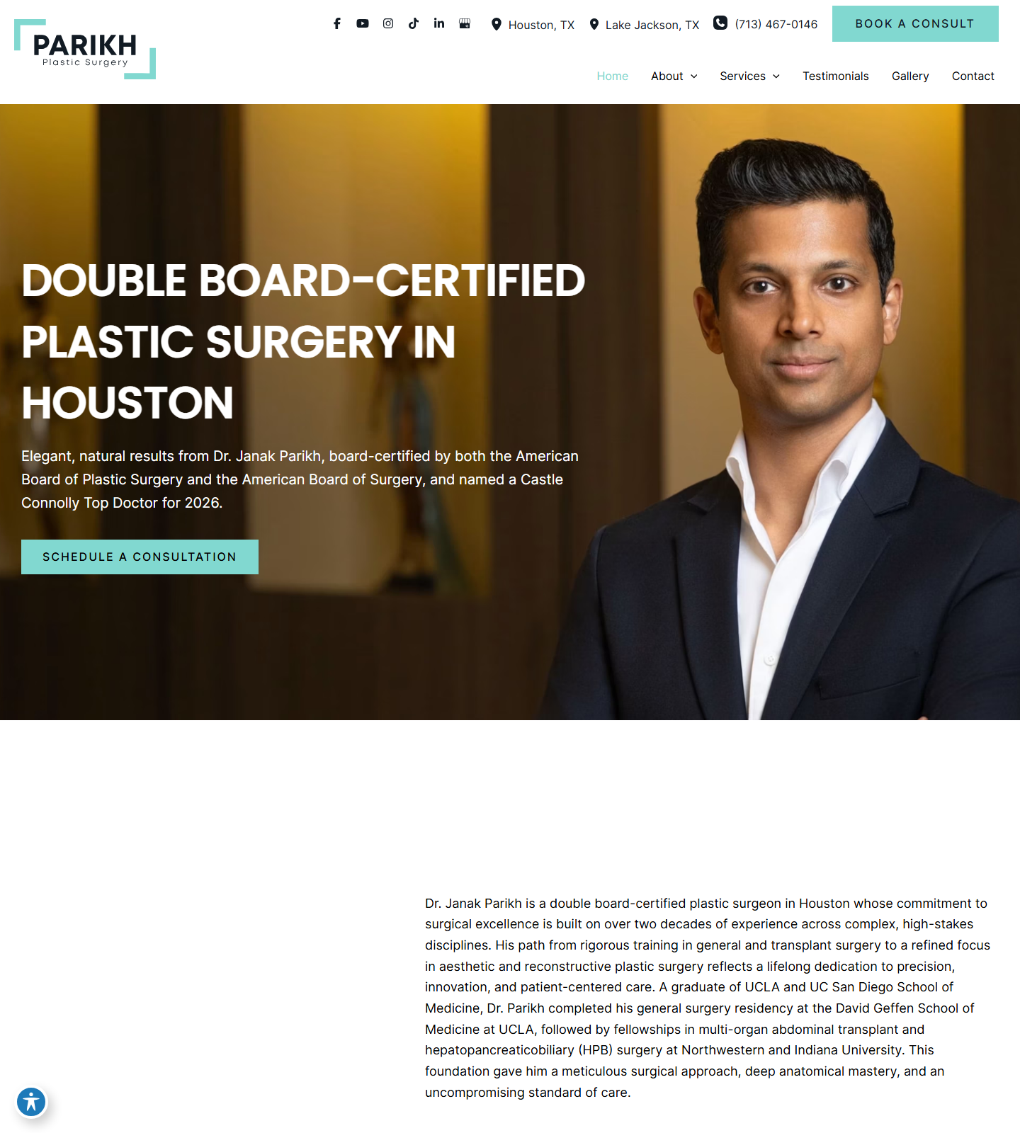 Parikh Plastic Surgery — Parikh Plastic Surgery website homepage (Houston, TX plastic & cosmetic surgery)