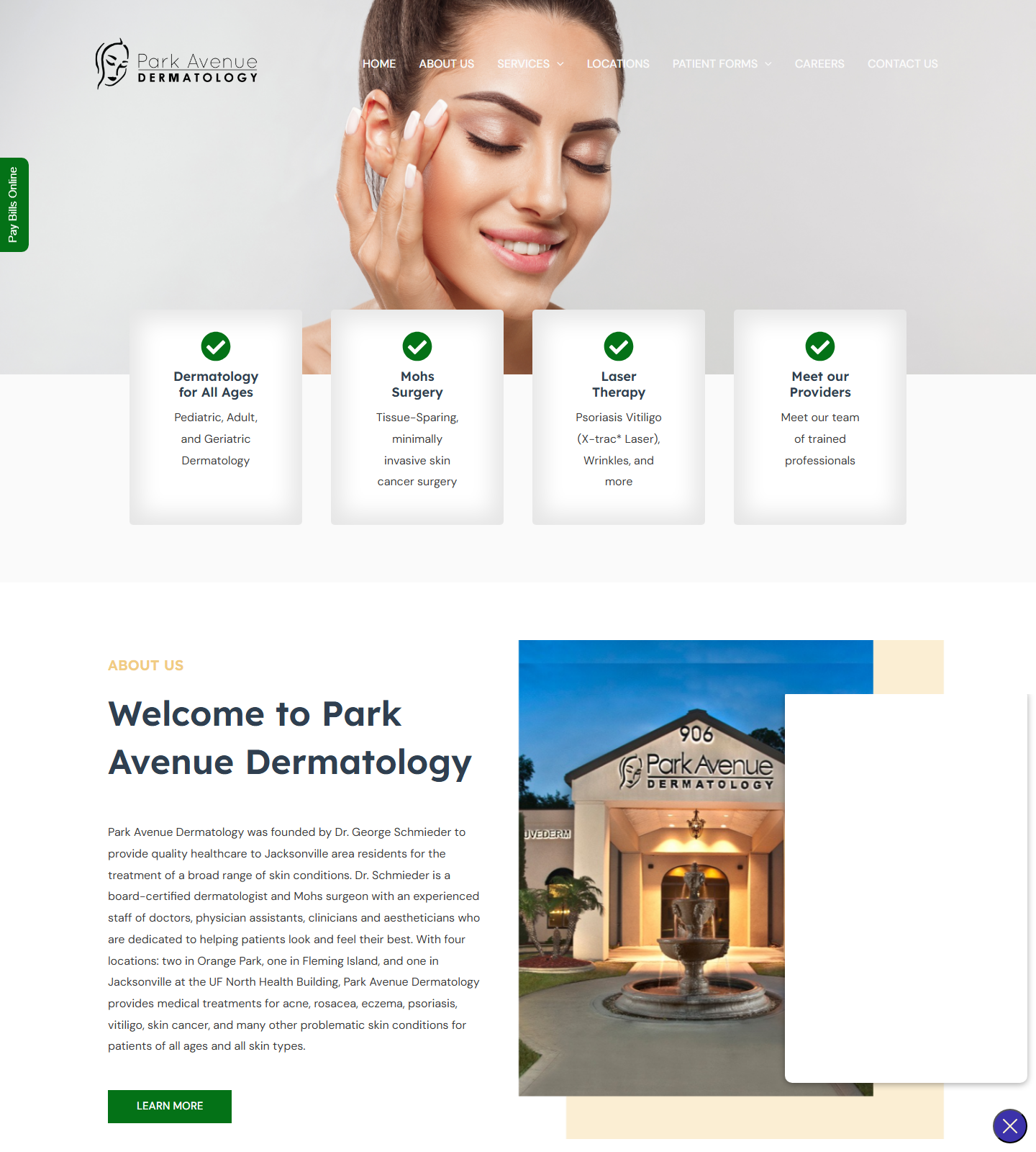 Park Avenue Dermatology — Park Avenue Dermatology website homepage (Orange Park, FL)