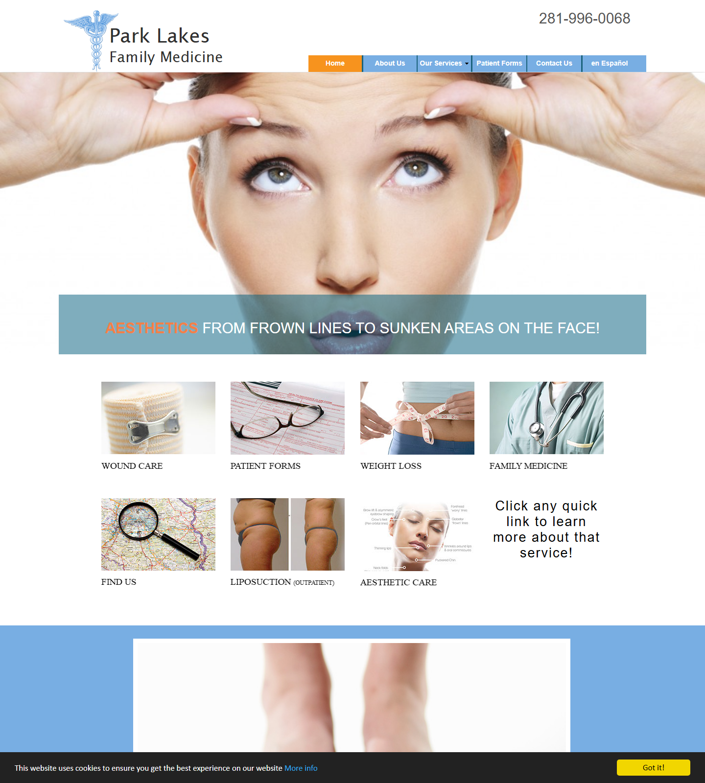 Park Lakes Health — Park Lakes Health website homepage (Friendswood, TX plastic & cosmetic surgery)