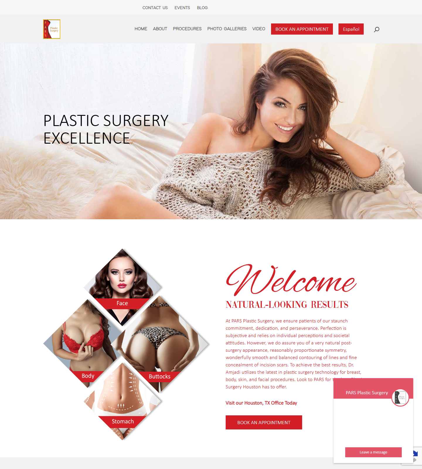 PARS Plastic Surgery — PARS Plastic Surgery website homepage (Houston, TX plastic & cosmetic surgery)