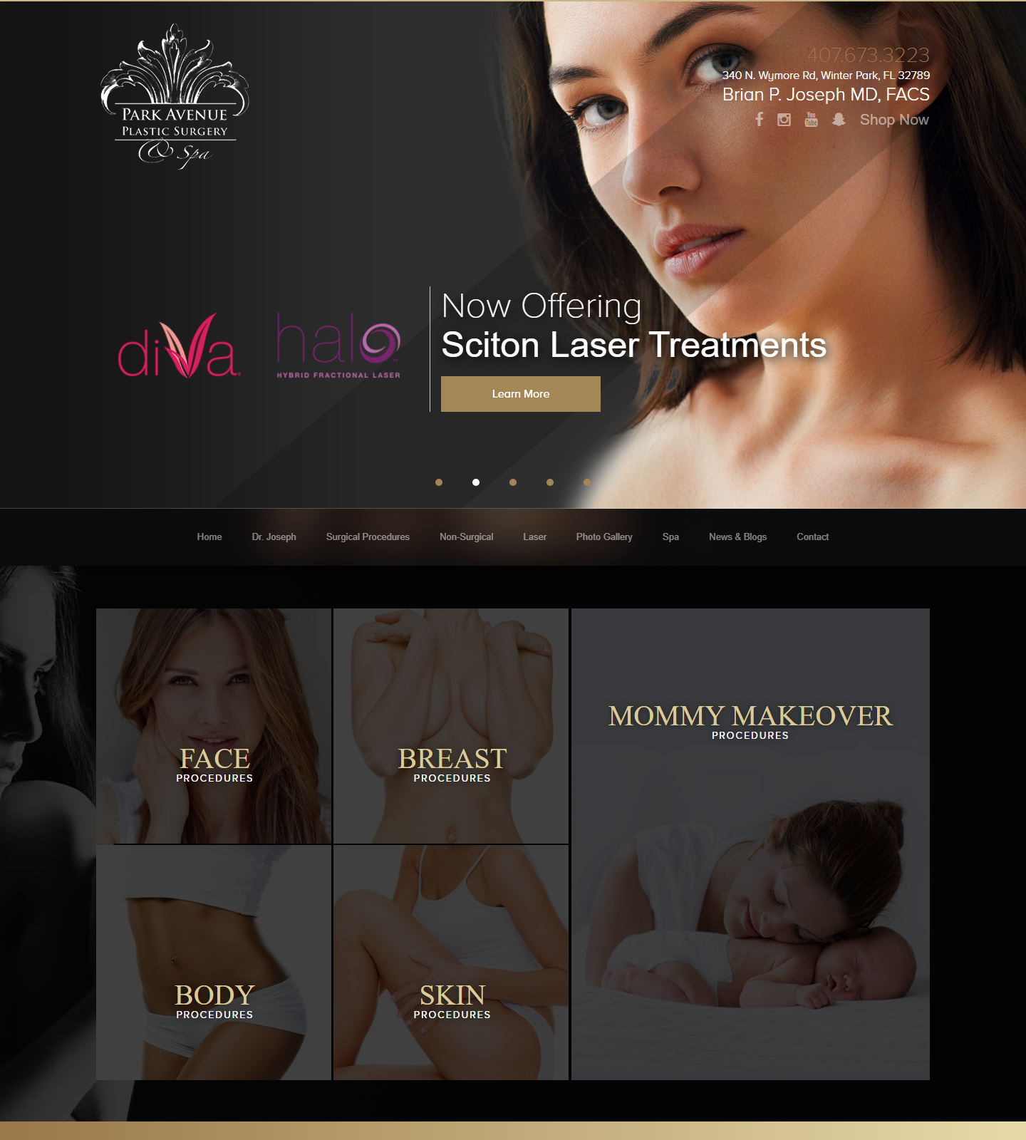 Pope Plastic Surgery — Pope Plastic Surgery website homepage (Orlando, FL)