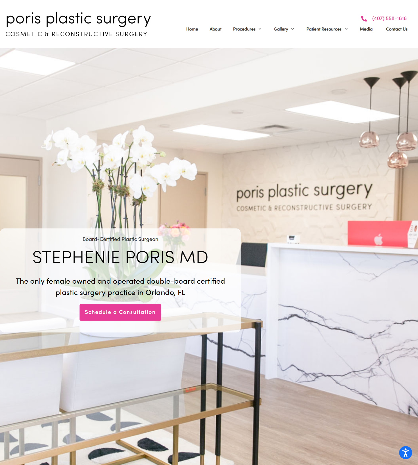 Poris Plastic Surgery — Poris Plastic Surgery website homepage (Orlando, FL)