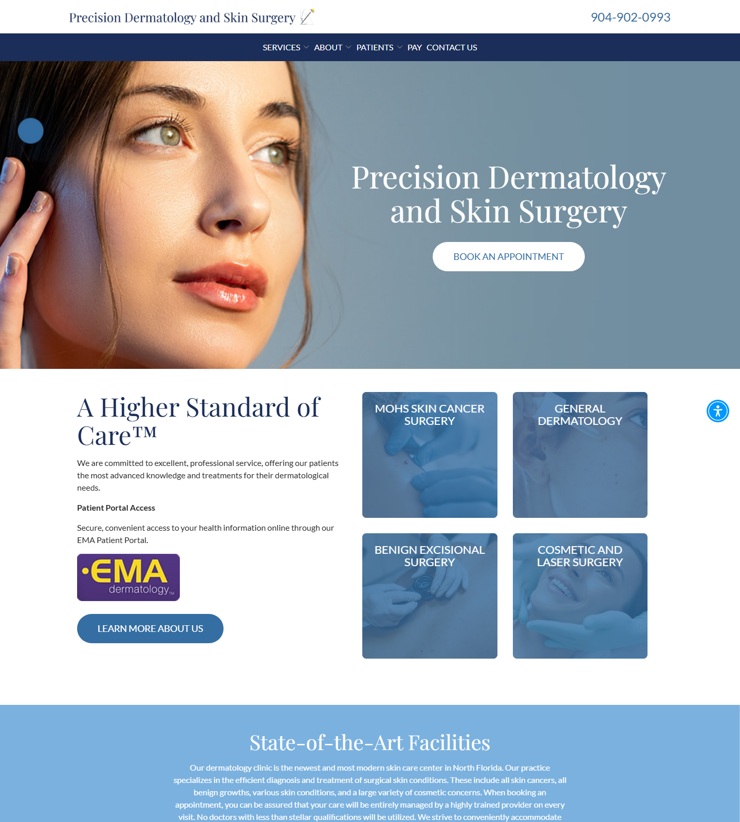 Precision Dermatology and Skin Surgery — Precision Dermatology and Skin Surgery website homepage (Jacksonville, FL)