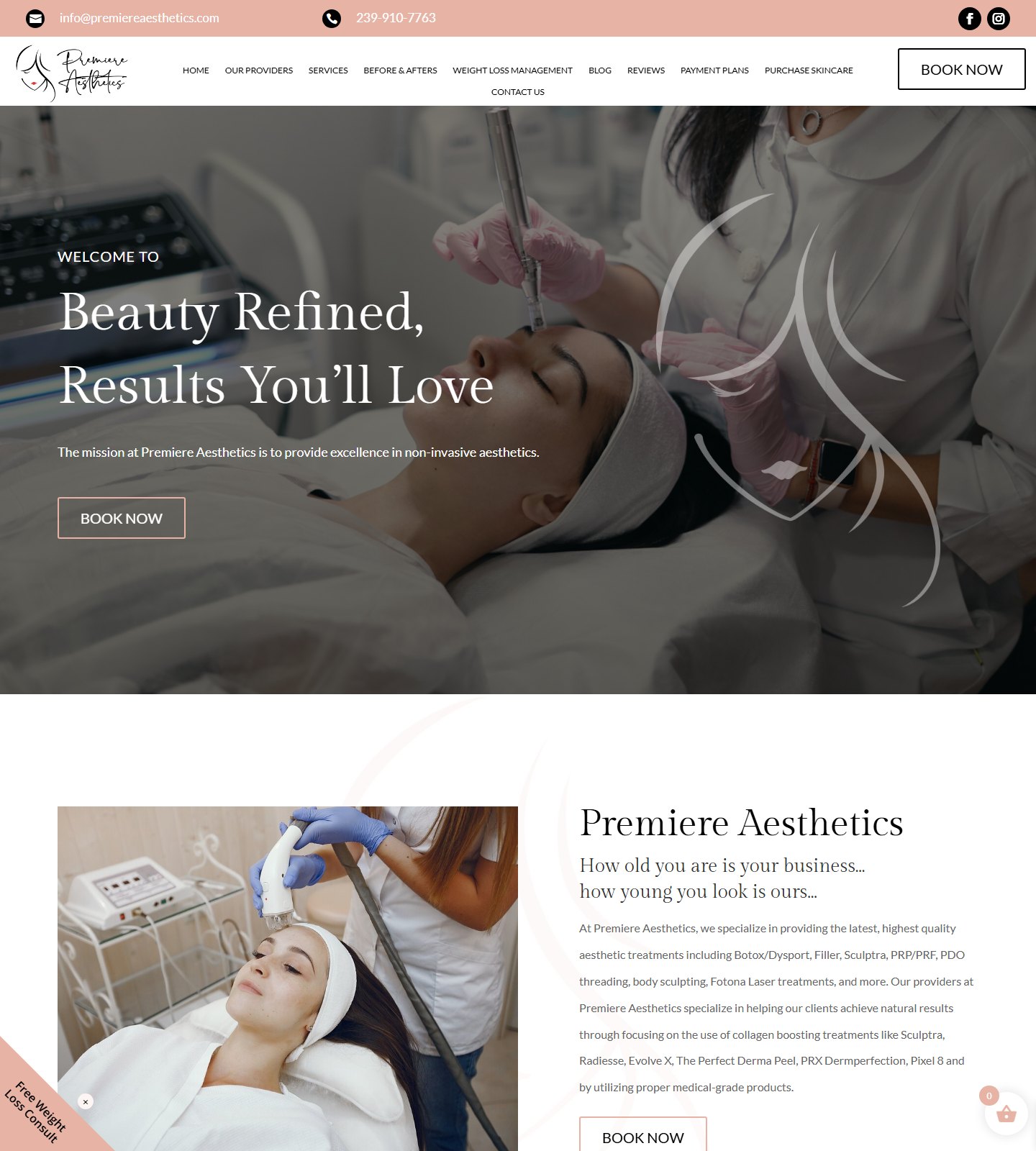 Premiere Aesthetics — Premiere Aesthetics website homepage (Fort Myers, FL plastic & cosmetic surgery)