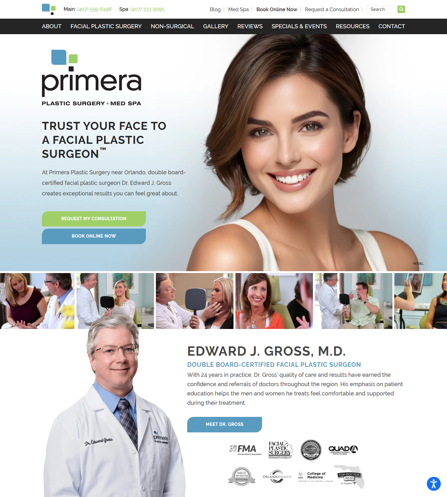 Primera Plastic Surgery — Primera Plastic Surgery: Edward J. Gross, MD website homepage (Lake Mary, FL)