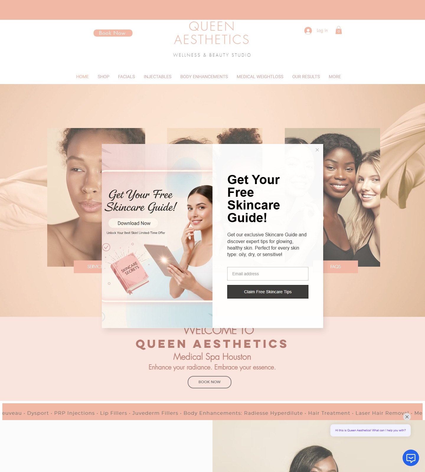 Queen Aesthetics — Queen Aesthetics website homepage (Houston, TX plastic & cosmetic surgery)