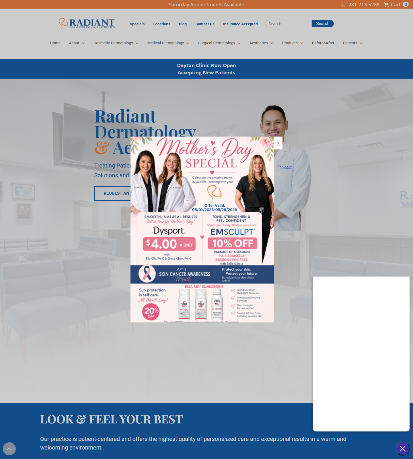 Radiant Dermatology & Aesthetics - Kingwood — Radiant Dermatology & Aesthetics - Kingwood website homepage (Kingwood, TX plastic & cosmetic surgery)