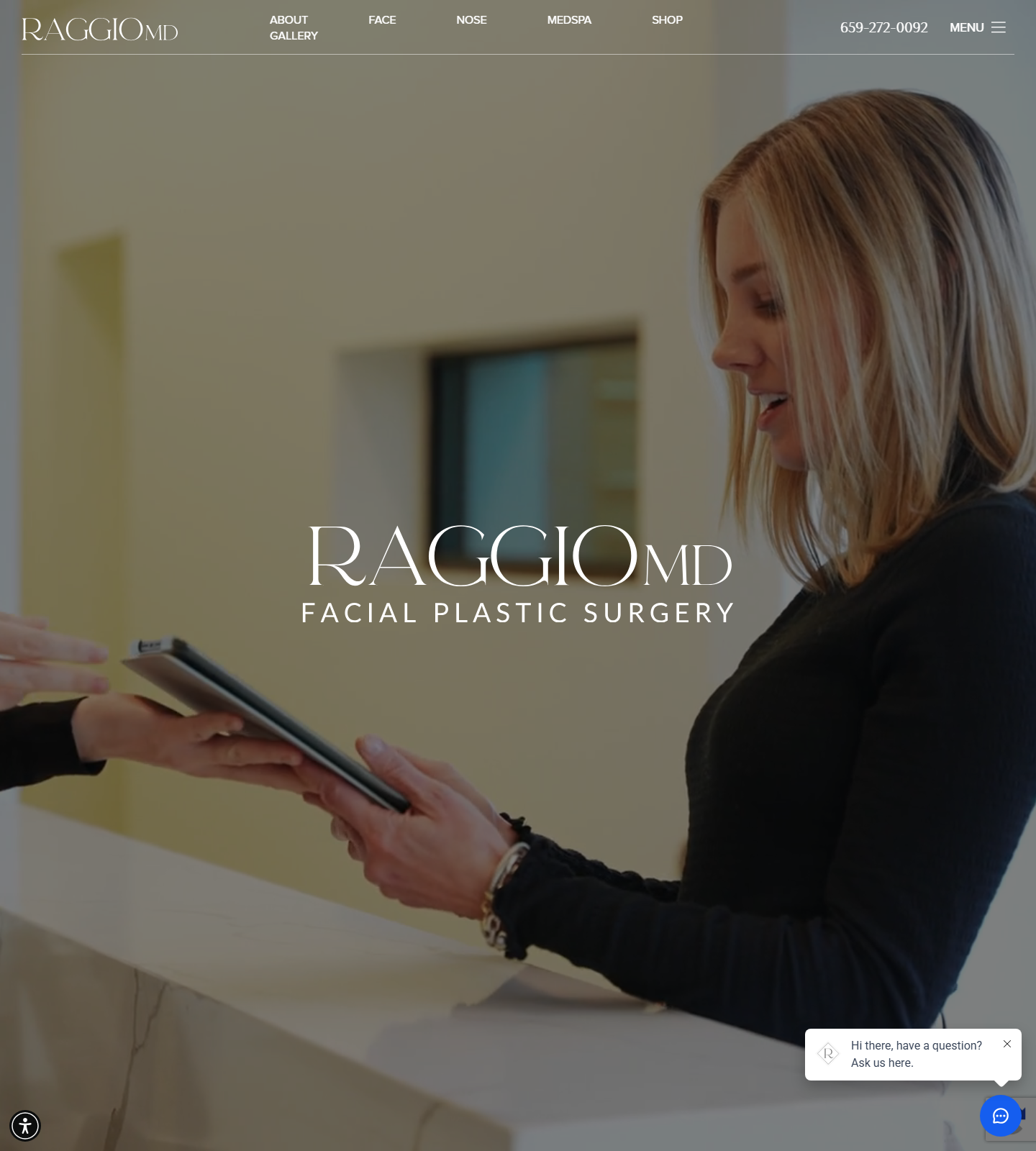 Raggio MD Facial Plastic Surgery — Raggio MD Facial Plastic Surgery website homepage (Birmingham, AL)
