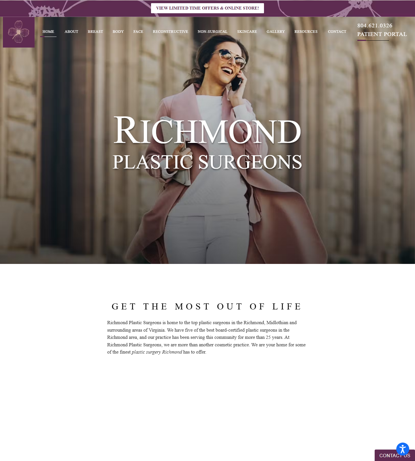 Richmond Plastic Surgeons — Richmond Plastic Surgeons website homepage (Richmond, VA)