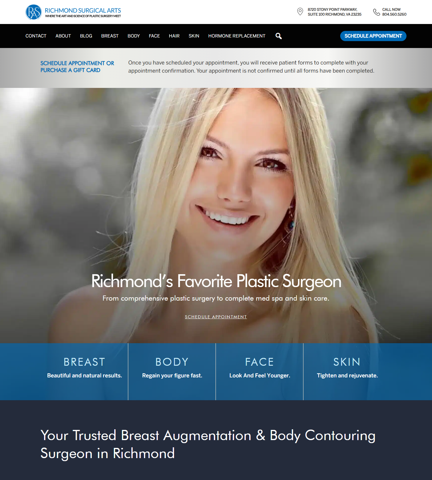 Richmond Surgical Arts — Richmond Surgical Arts website homepage (Richmond, VA)