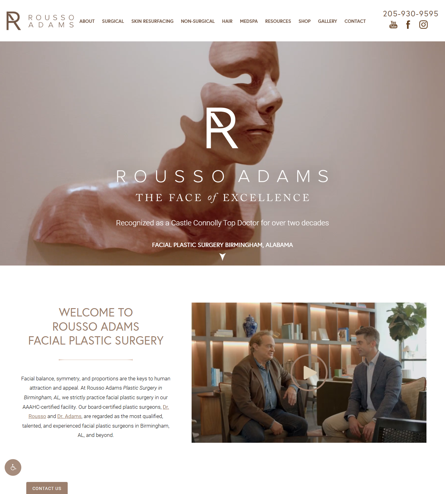 Rousso Adams Facial Plastic Surgery Clinic — Rousso Adams Facial Plastic Surgery Clinic website homepage (Birmingham, AL)