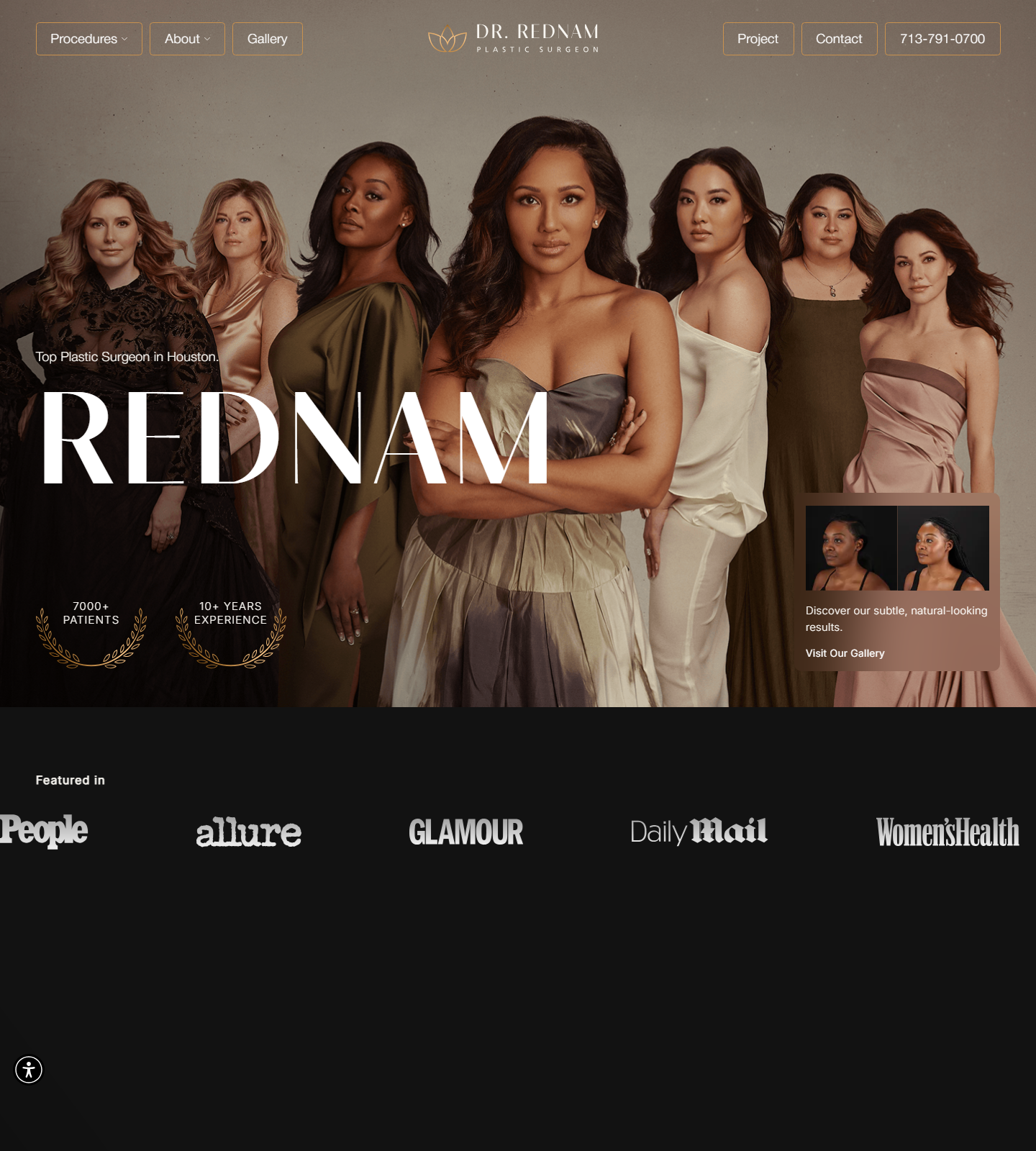 Rukmini “Vinaya” Rednam, MD — Rukmini “Vinaya” Rednam, MD website homepage (Houston, TX plastic & cosmetic surgery)
