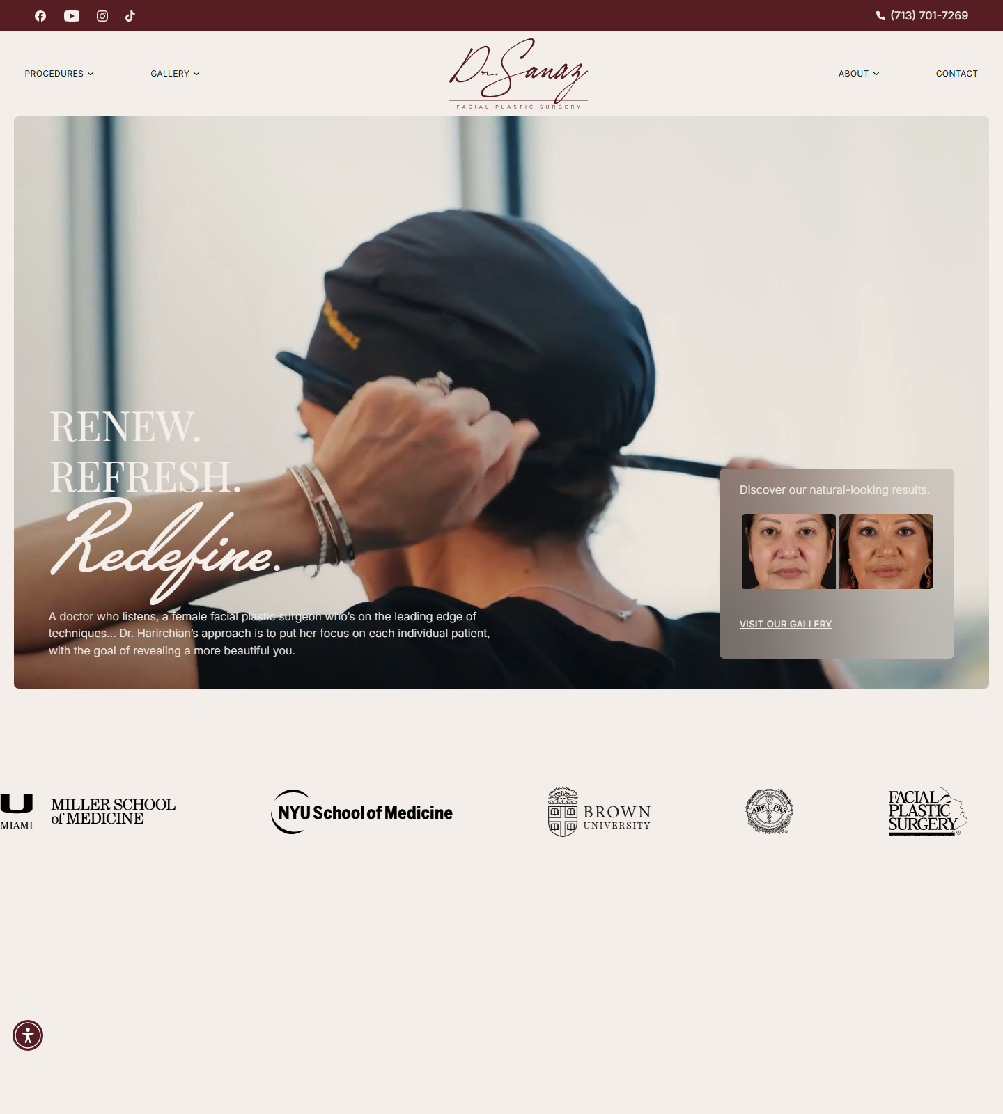 Sanaz Harirchian, MD — Sanaz Harirchian, MD website homepage (Houston, TX plastic & cosmetic surgery)