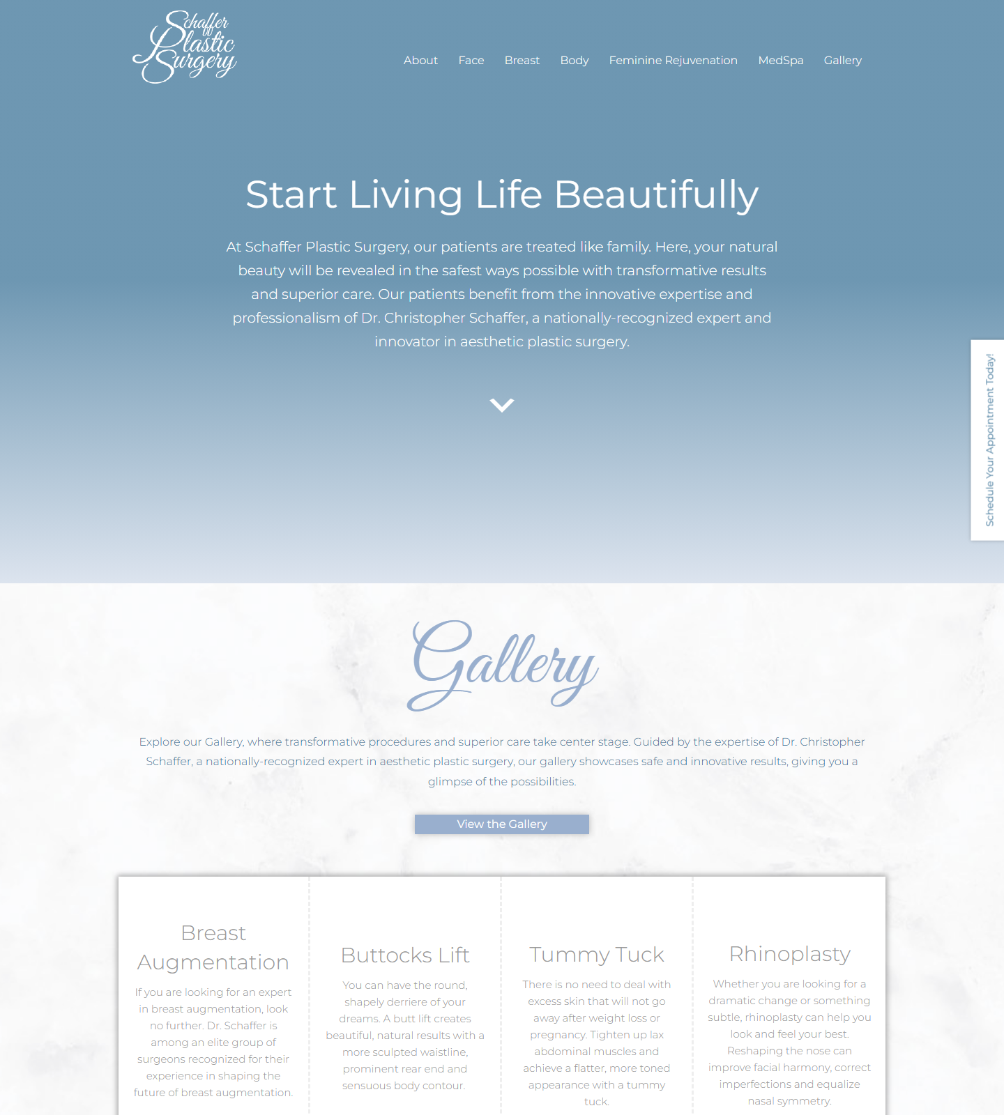 Schaffer Plastic Surgery — Schaffer Plastic Surgery: Dr. Christopher J. Schaffer website homepage (Birmingham, AL)