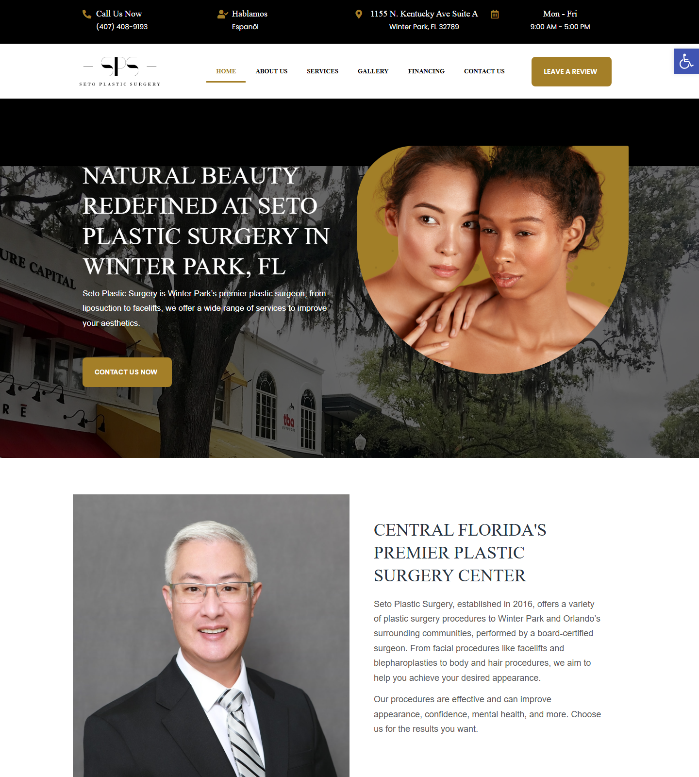 Seto Plastic Surgery — Seto Plastic Surgery website homepage (Winter Park, FL)