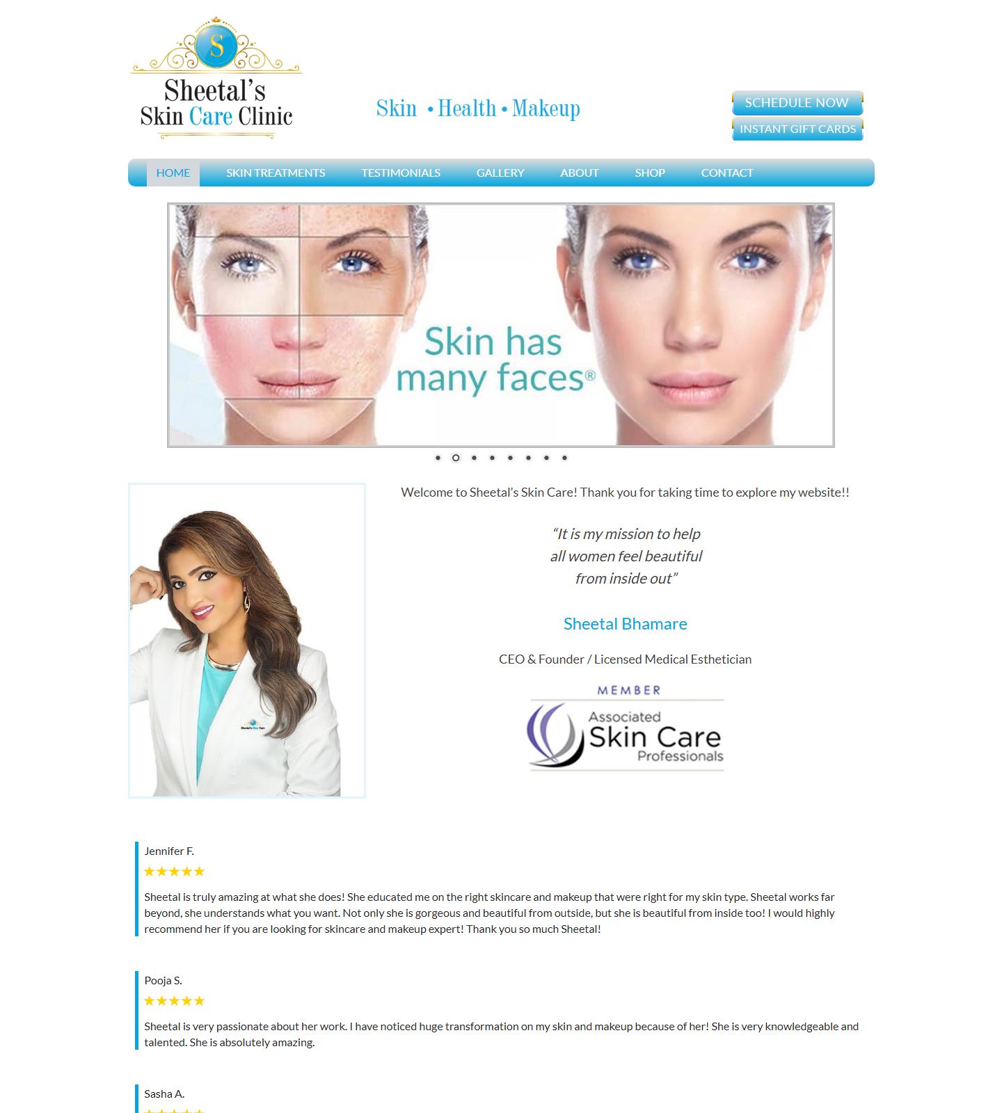 Sheetal's Skin Care Clinic LLC — Sheetal's Skin Care Clinic LLC website homepage (Sugar Land, TX plastic & cosmetic surgery)