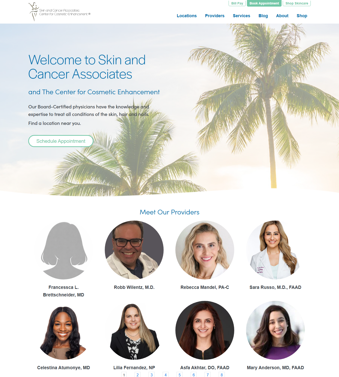 Skin and Cancer Associates — Skin and Cancer Associates website homepage (Jacksonville, FL)