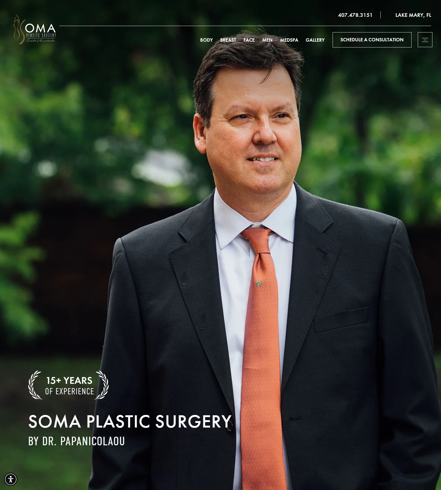 Soma Plastic Surgery — Soma Plastic Surgery website homepage (Lake Mary, FL)