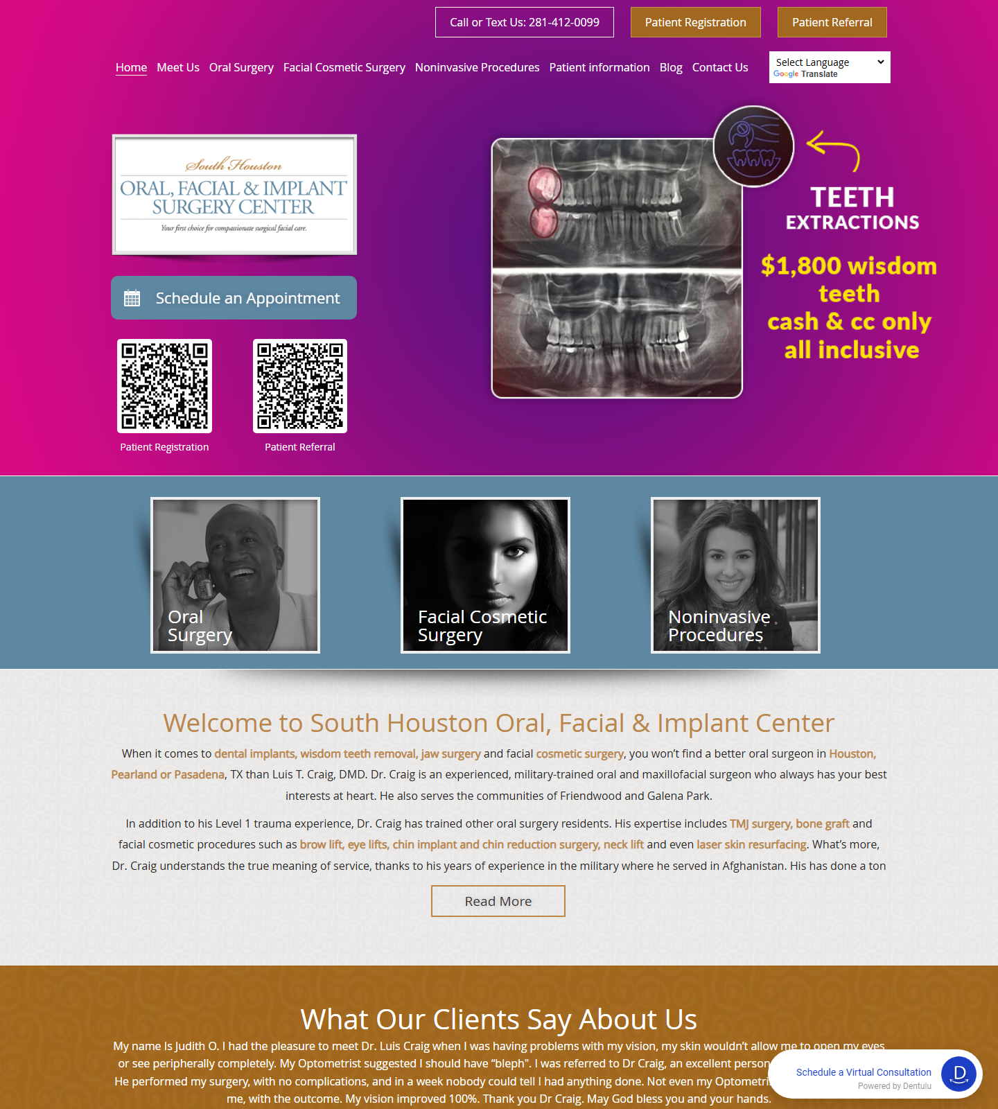 South Houston Oral, Facial & Implant Center — South Houston Oral, Facial & Implant Center website homepage (Pearland, TX plastic & cosmetic surgery)