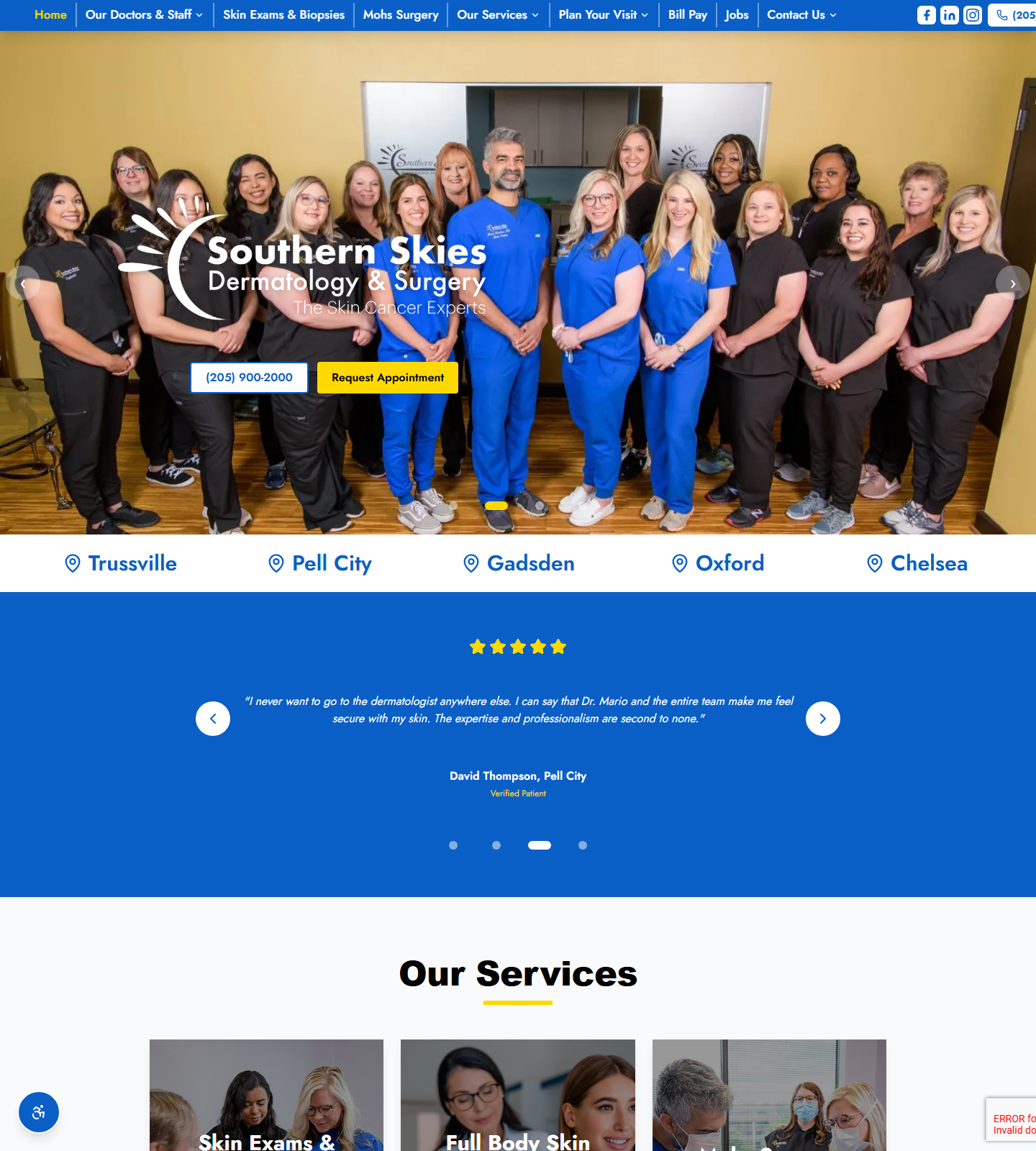 Southern Skies Dermatology and Surgery — Southern Skies Dermatology and Surgery website homepage (Birmingham, AL)