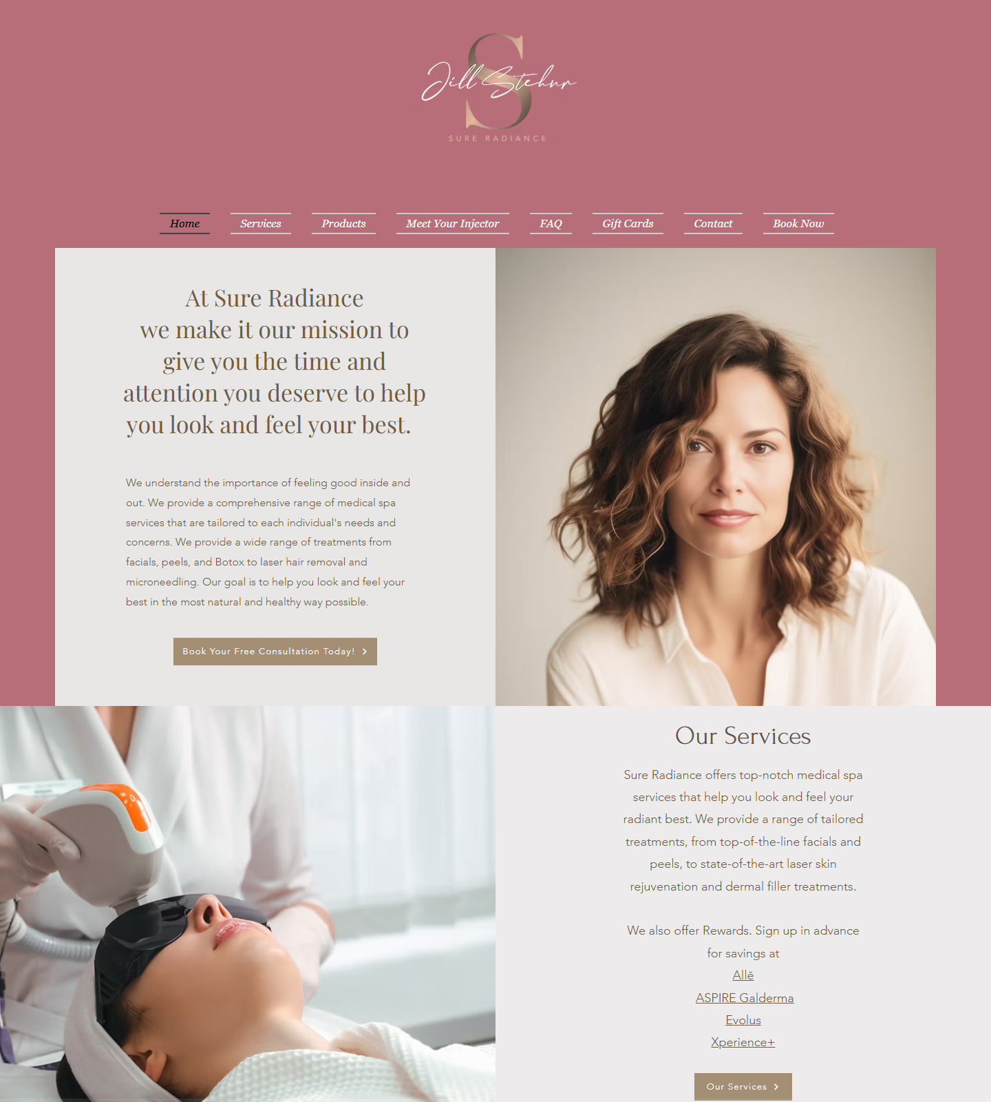 Sure Radiance — Sure Radiance website homepage (Punta Gorda, FL plastic & cosmetic surgery)
