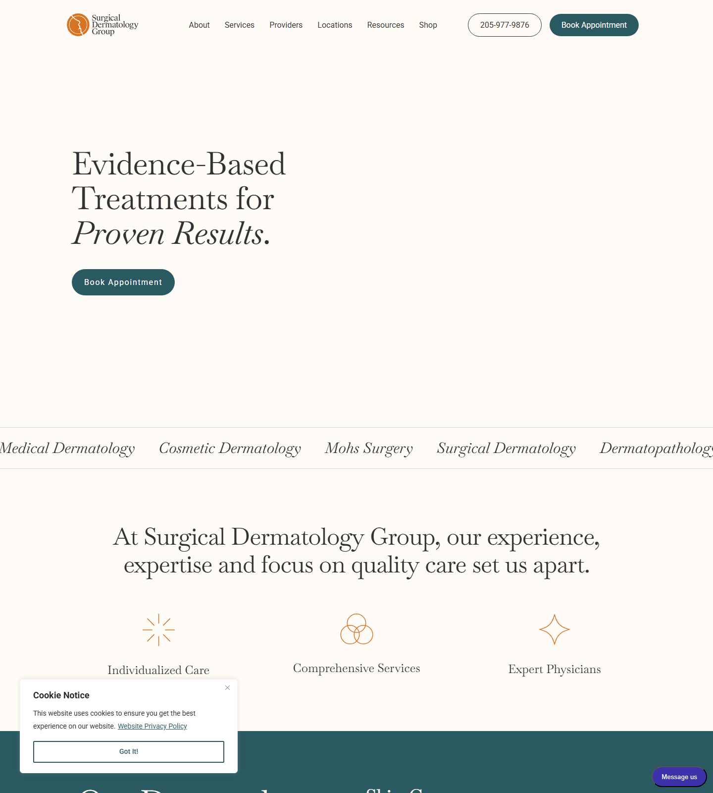 Surgical Dermatology Group - Birmingham — Surgical Dermatology Group - Birmingham website homepage (Vestavia Hills, AL)