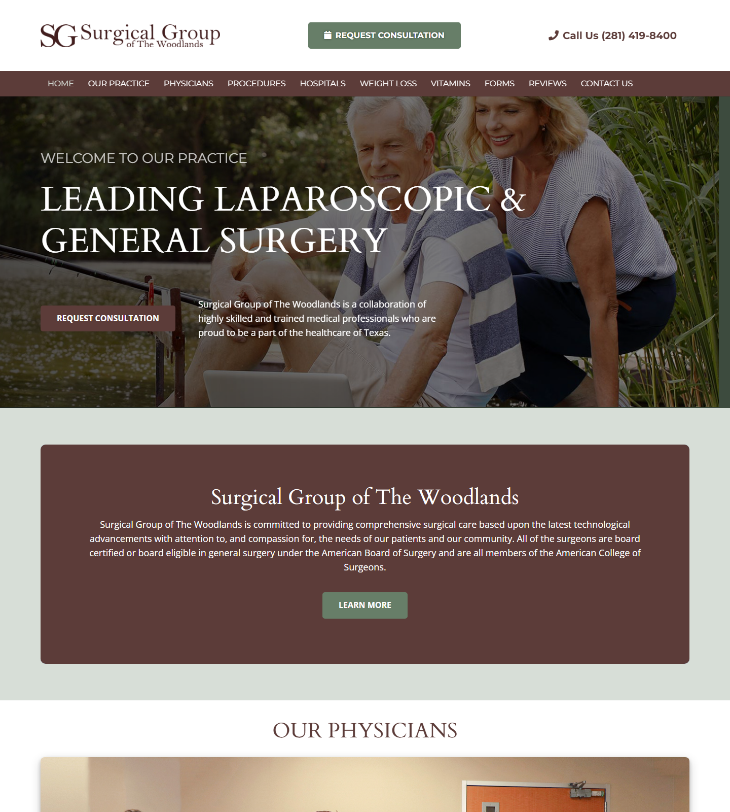 Surgical Group of The Woodlands — Surgical Group of The Woodlands website homepage (The Woodlands, TX plastic & cosmetic surgery)