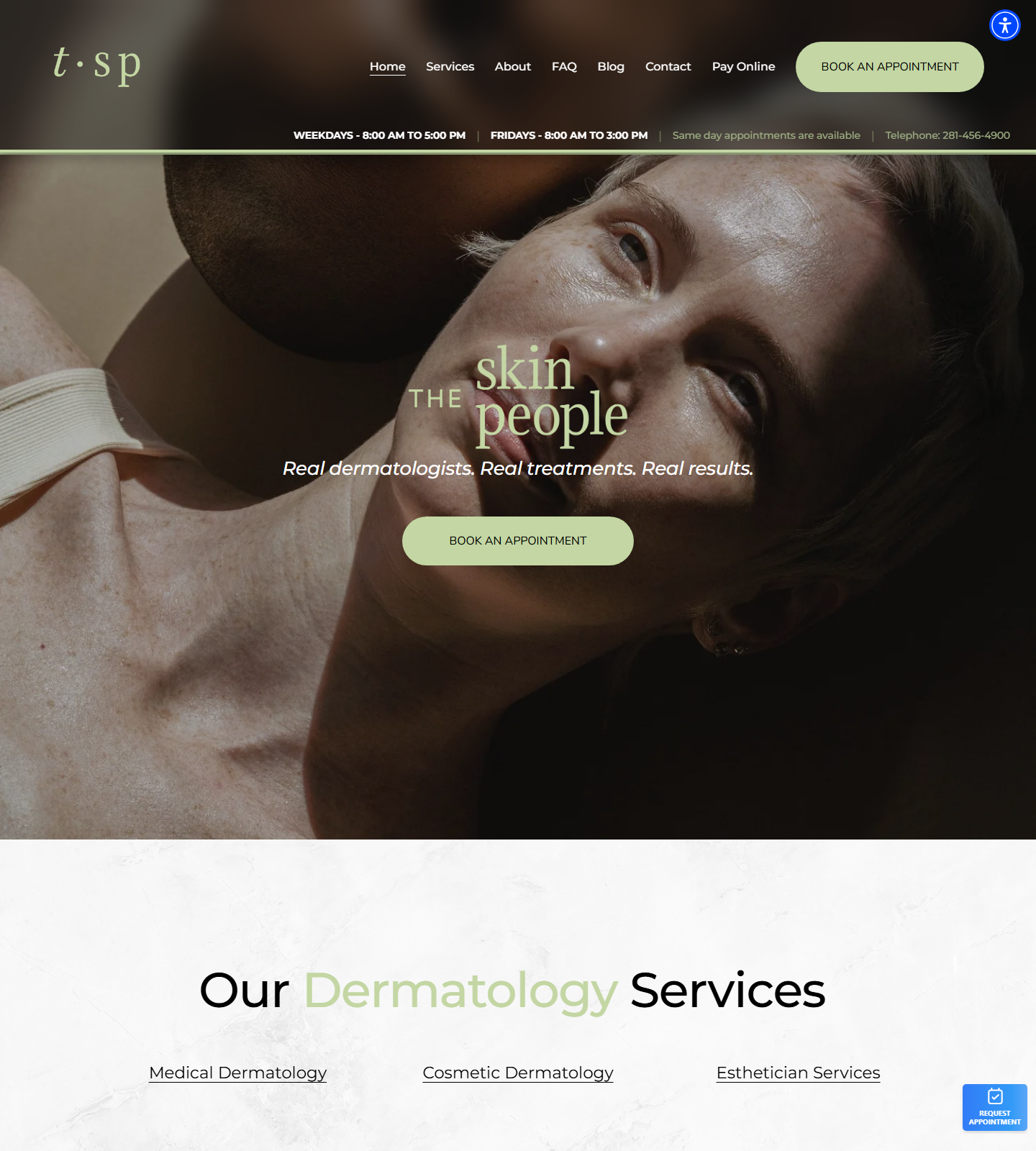 The Skin People - Dermatology — The Skin People - Dermatology website homepage (Bellaire, TX plastic & cosmetic surgery)