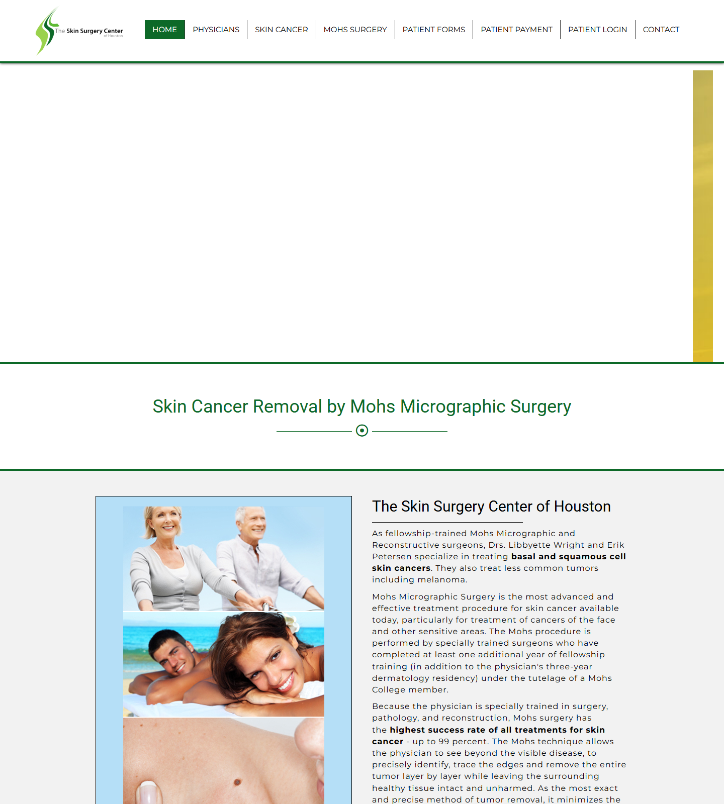 The Skin Surgery Center of Houston — The Skin Surgery Center of Houston website homepage (Houston, TX plastic & cosmetic surgery)