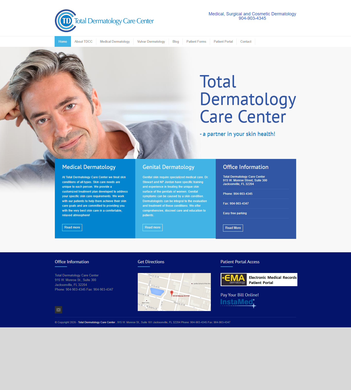 Total Dermatology Care Center — Total Dermatology Care Center website homepage (Jacksonville, FL)