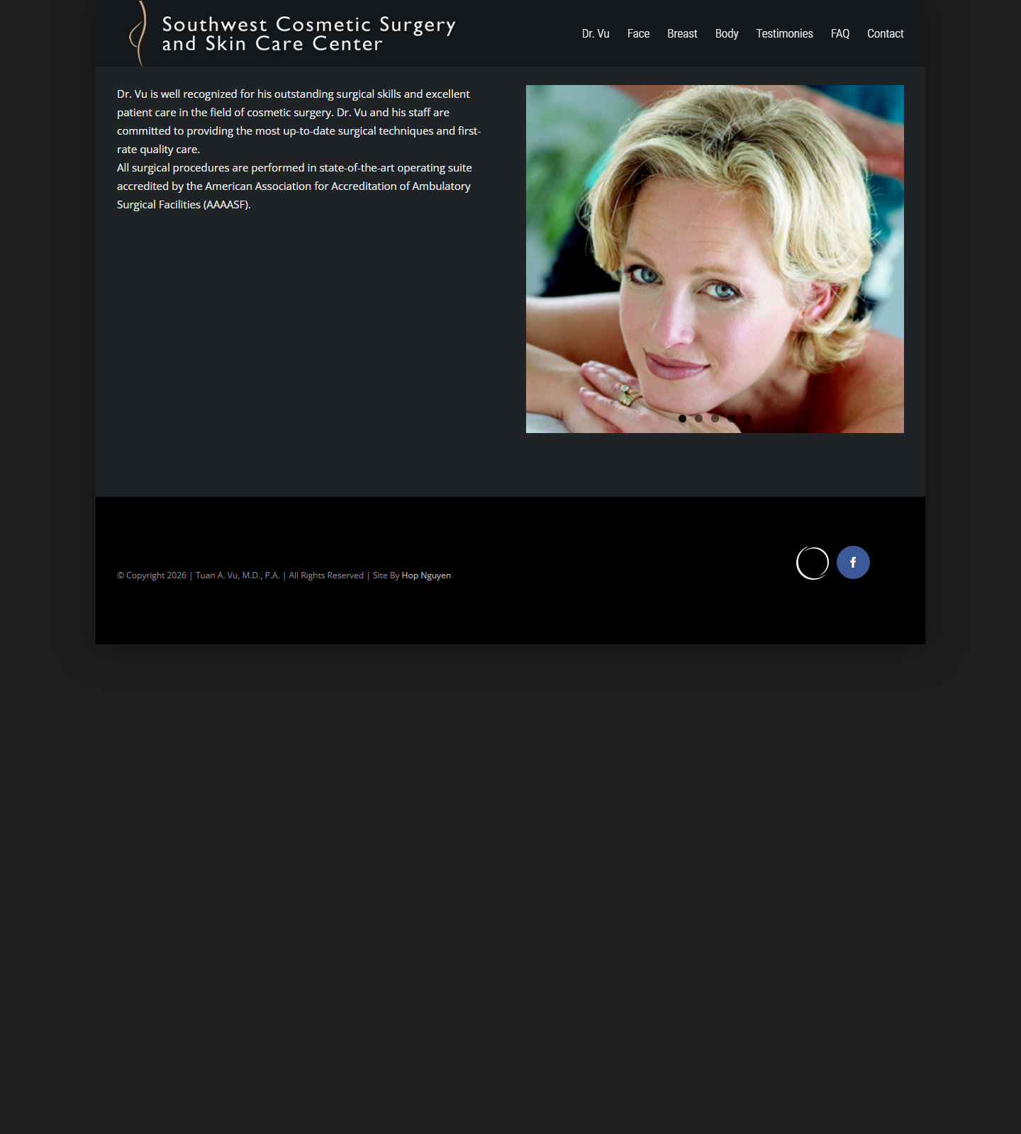 Tuan A Vu MD — Tuan A Vu MD website homepage (Sugar Land, TX plastic & cosmetic surgery)