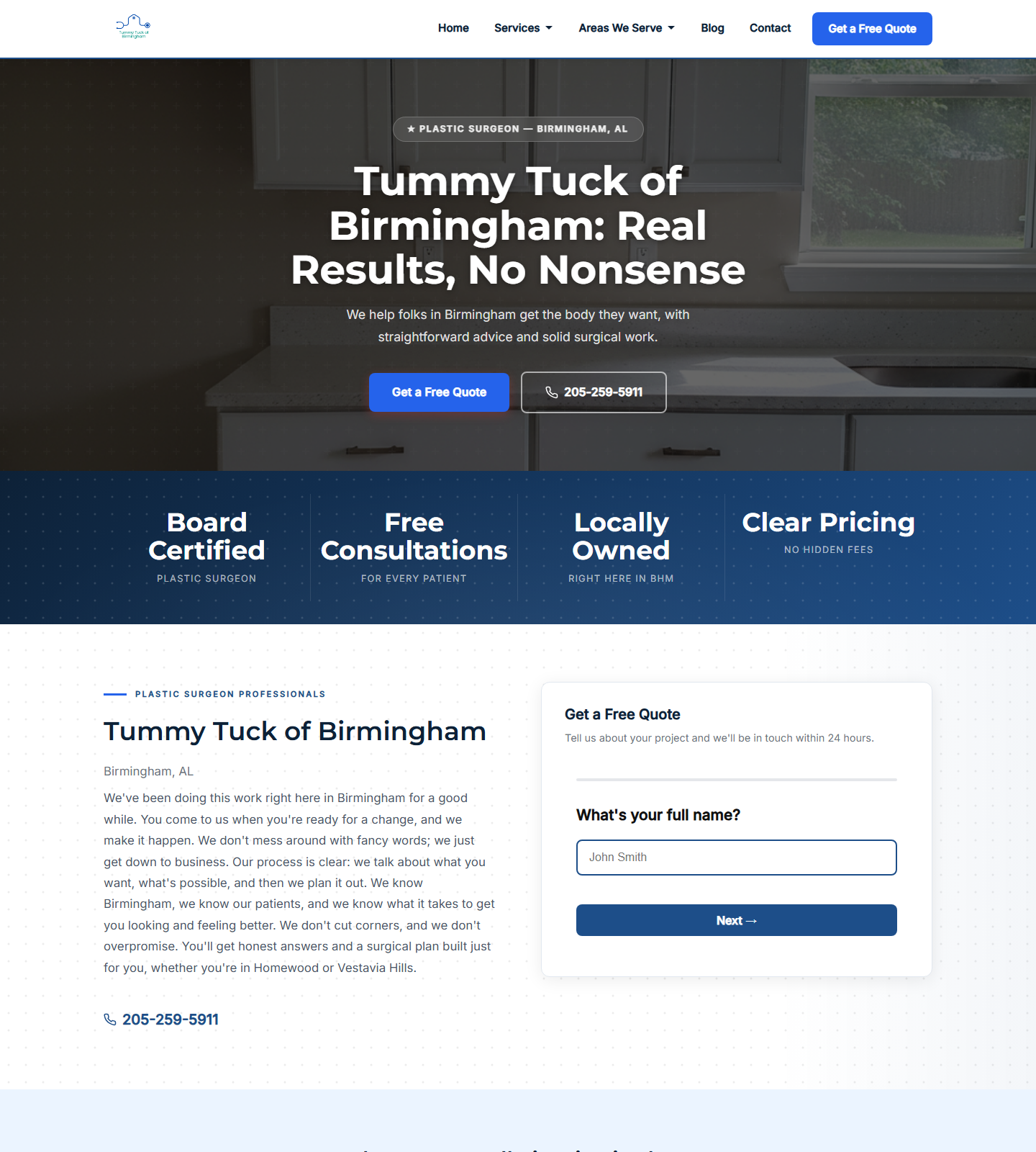 Tummy Tuck of Birmingham — Tummy Tuck of Birmingham website homepage (, AL)
