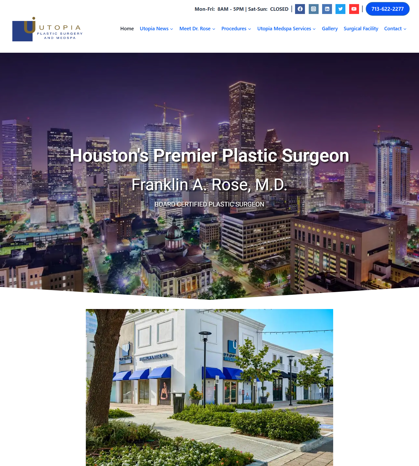 Utopia Plastic Surgery and Medical Spa — Utopia Plastic Surgery and Medical Spa website homepage (Houston, TX plastic & cosmetic surgery)
