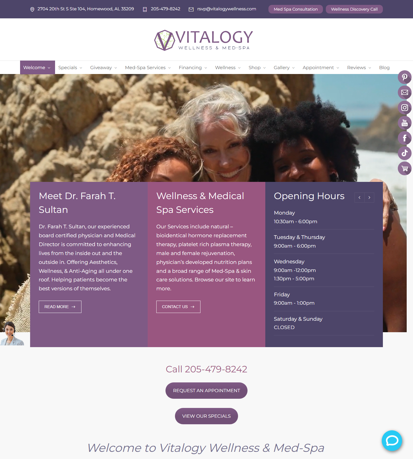 Vitalogy Wellness & Med-Spa — Vitalogy Wellness & Med-Spa website homepage (Homewood, AL)