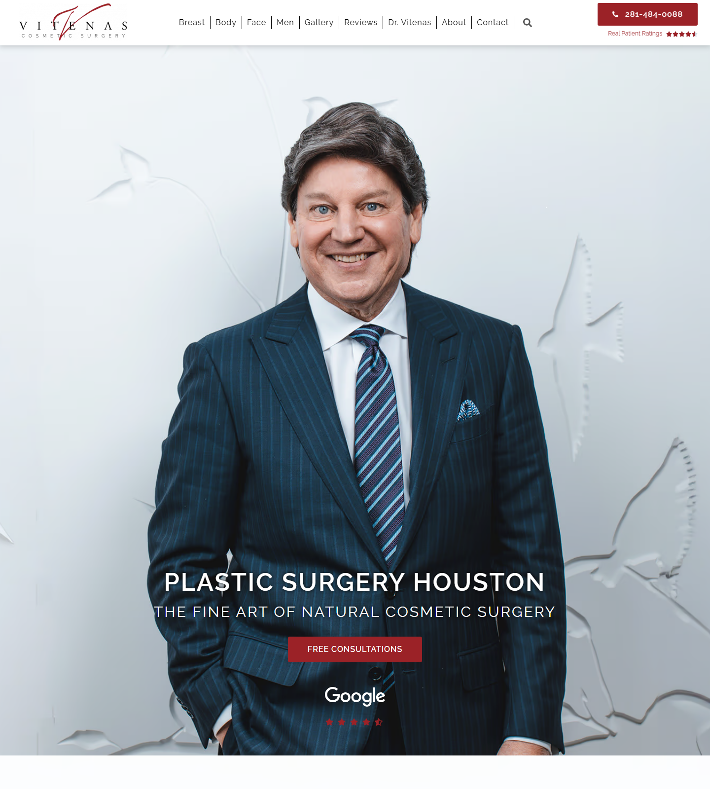 Vitenas Cosmetic Surgery — Vitenas Cosmetic Surgery website homepage (Houston, TX plastic & cosmetic surgery)