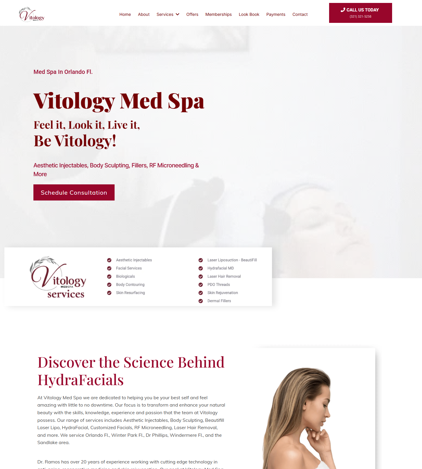Vitology MedSpa — Vitology MedSpa website homepage (Orlando, FL)