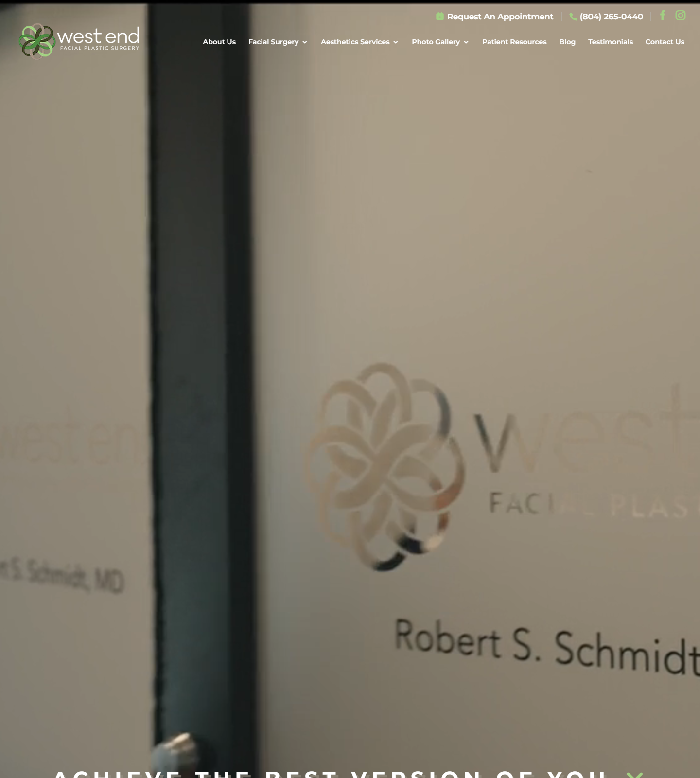 West End Facial Plastic Surgery — West End Facial Plastic Surgery website homepage (Richmond, VA)
