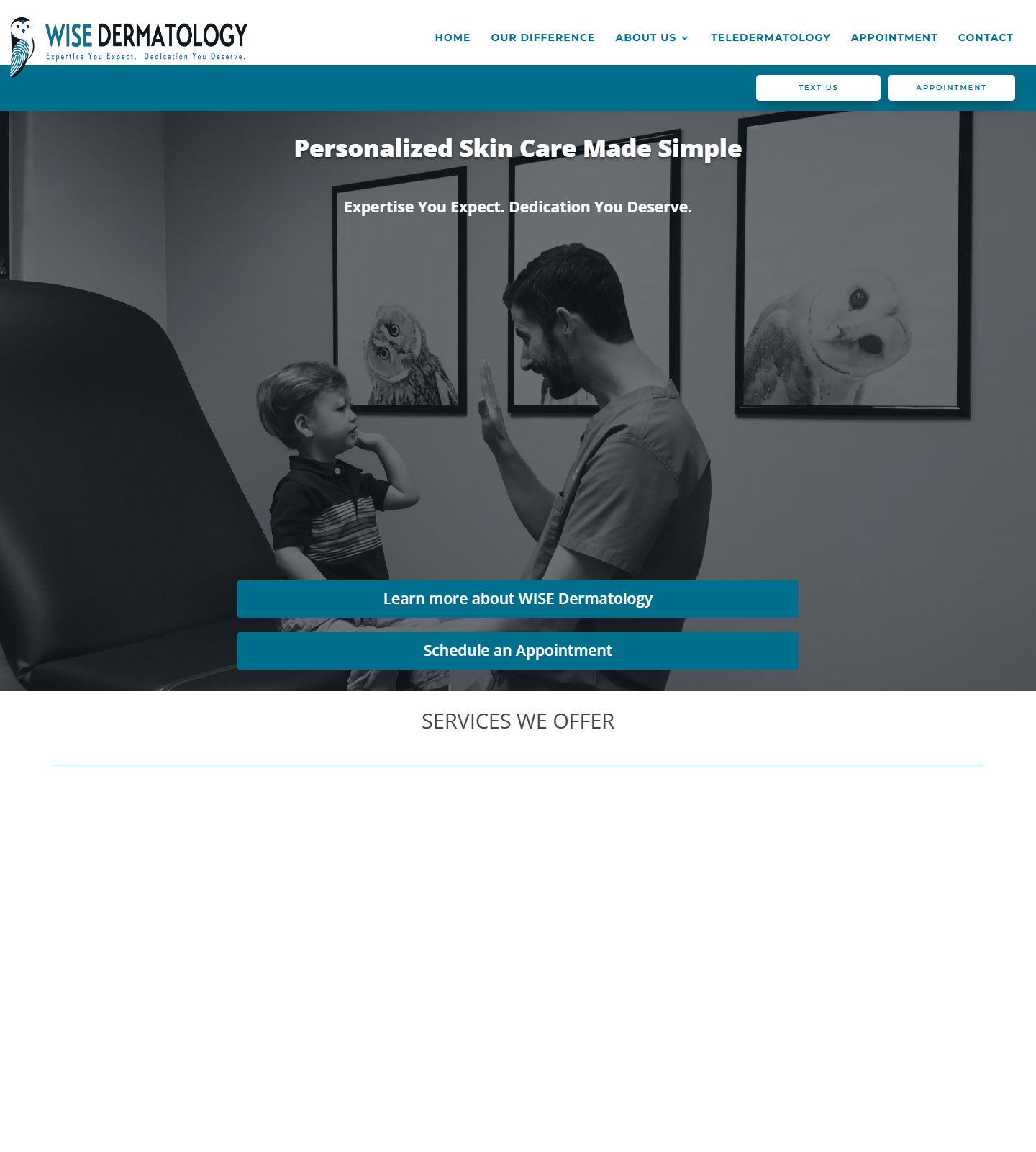 WISE Dermatology — WISE Dermatology website homepage (Houston, TX plastic & cosmetic surgery)
