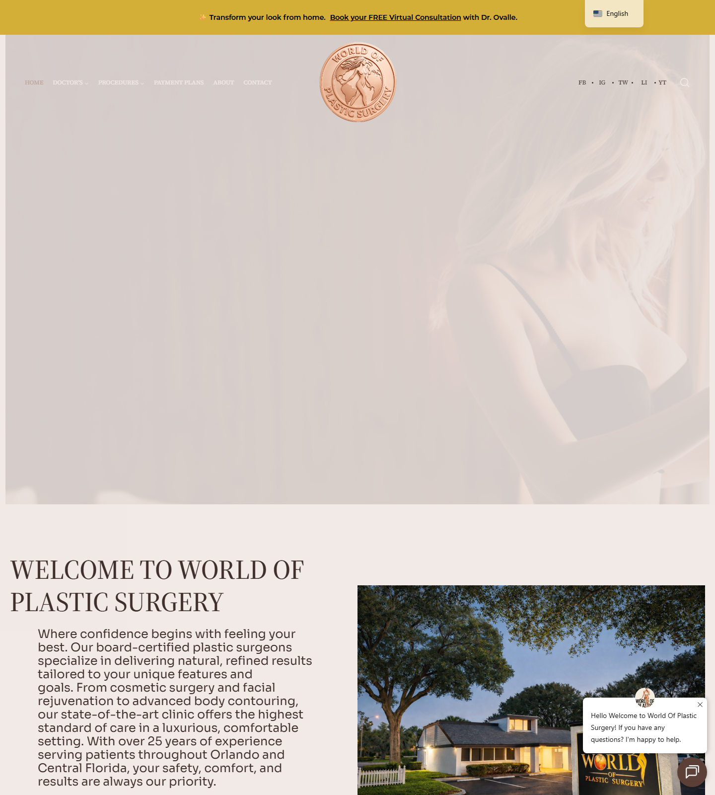 World Of Plastic Surgery — World Of Plastic Surgery website homepage (Altamonte Springs, FL)