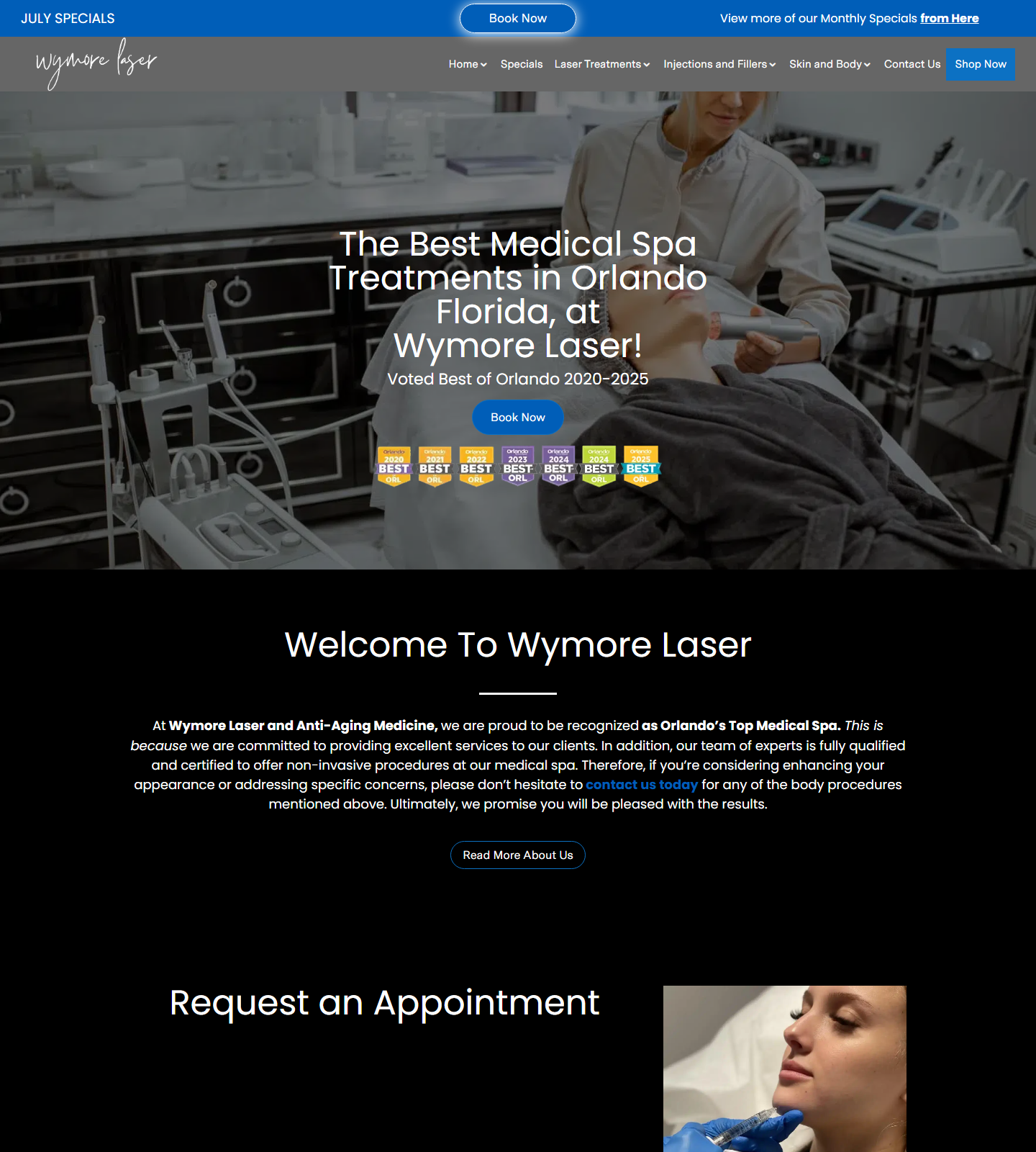 Wymore Laser & Anti-Aging Medicine in Winter Park, FL — Wymore Laser & Anti-Aging Medicine in Winter Park, FL website homepage (Winter Park, FL)
