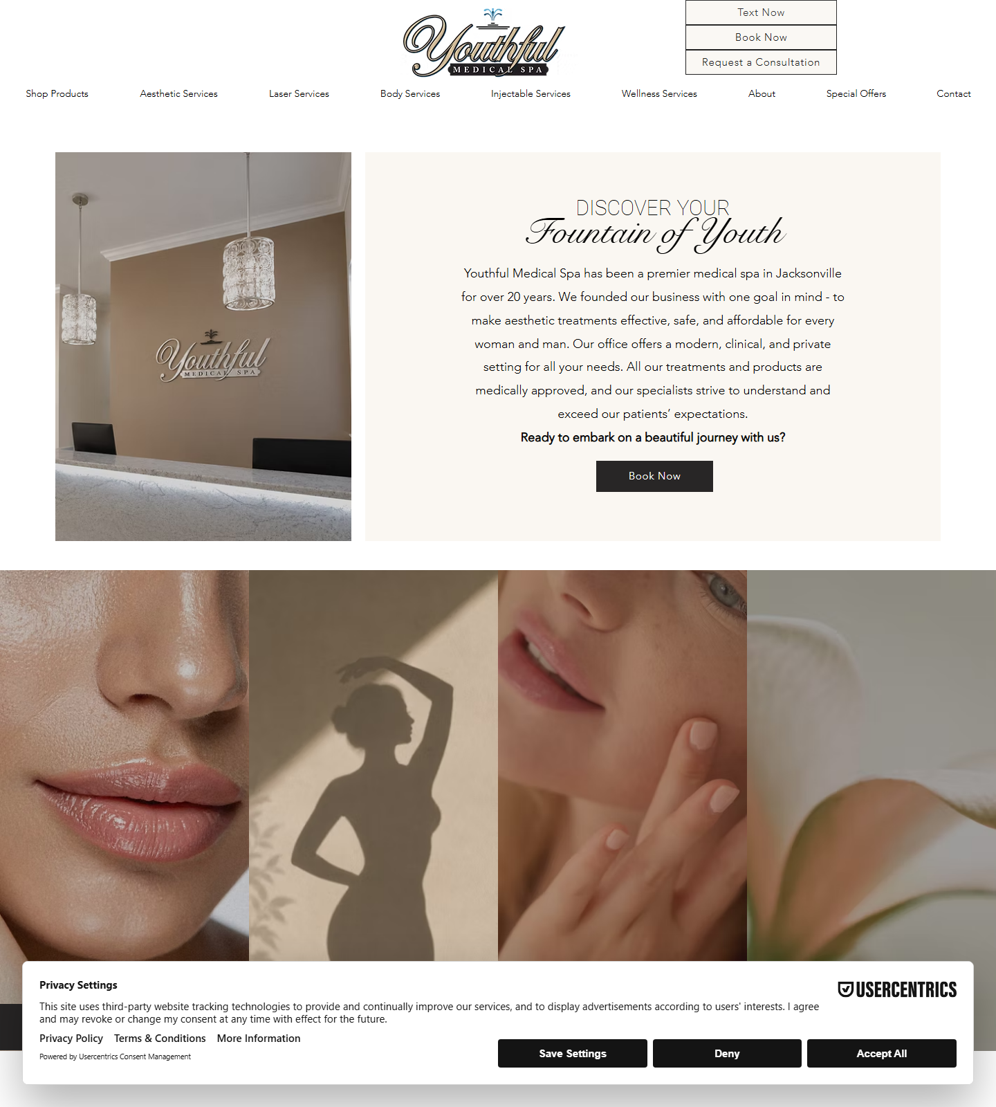 Youthful Medical Spa — Youthful Medical Spa website homepage (Ponte Vedra Beach, FL)